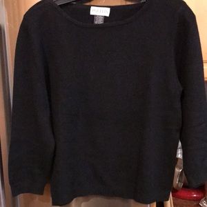 Politix Black 3/4 Sleeve Cashmere Sweater